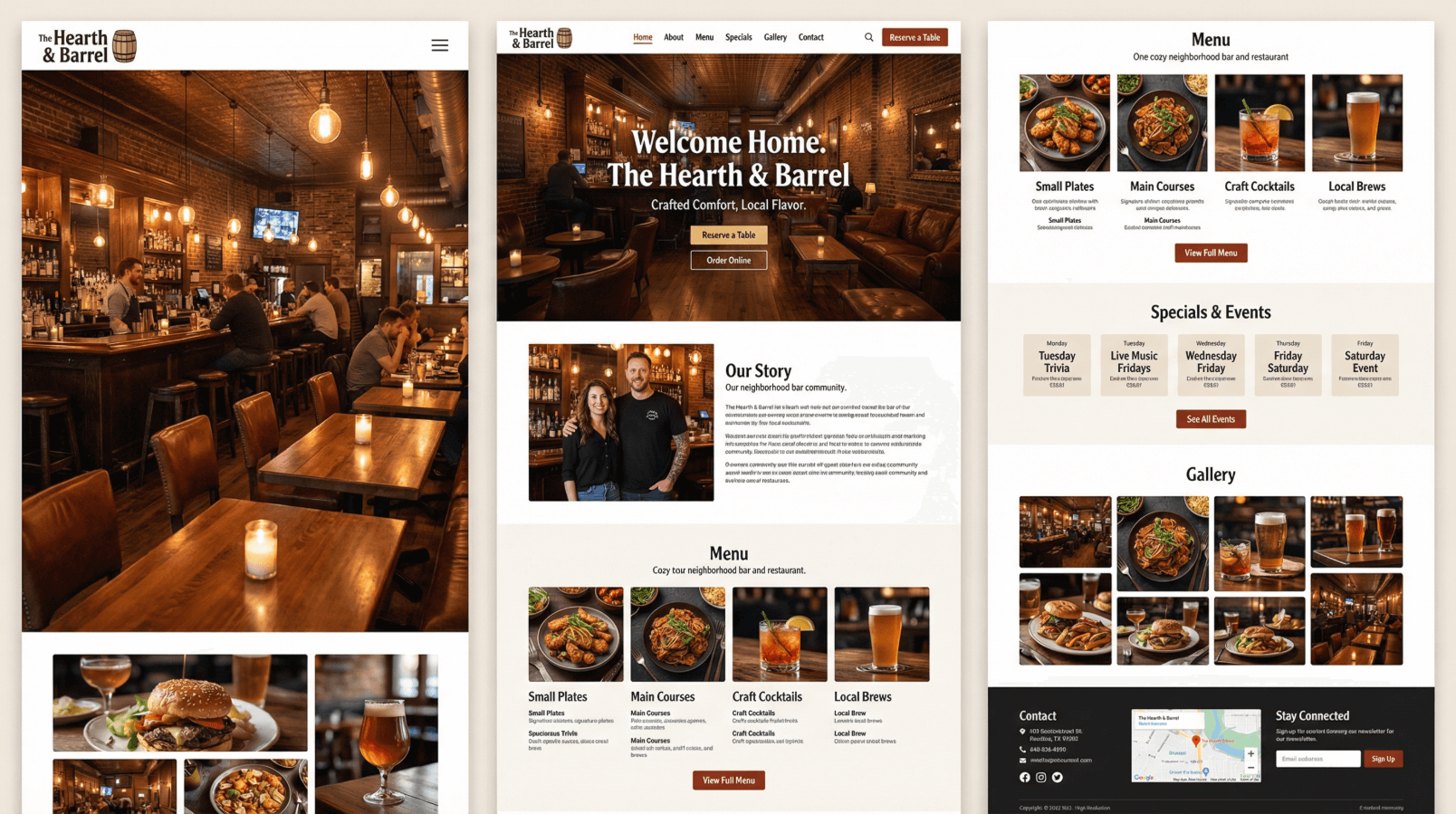 Modern bar and restaurant interior with customers